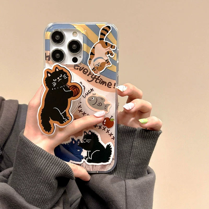 Casezly Cartoon Yarn Cat Case for Samsung S24/S23/S22