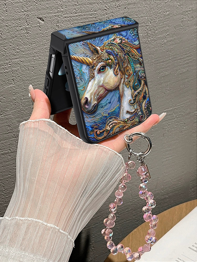 Casezly  Creative Unicorn Case for Samsung Z Flip 6/5/4, W24 Flip