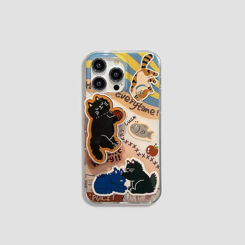 Casezly Cartoon Yarn Cat Case for Samsung S24/S23/S22