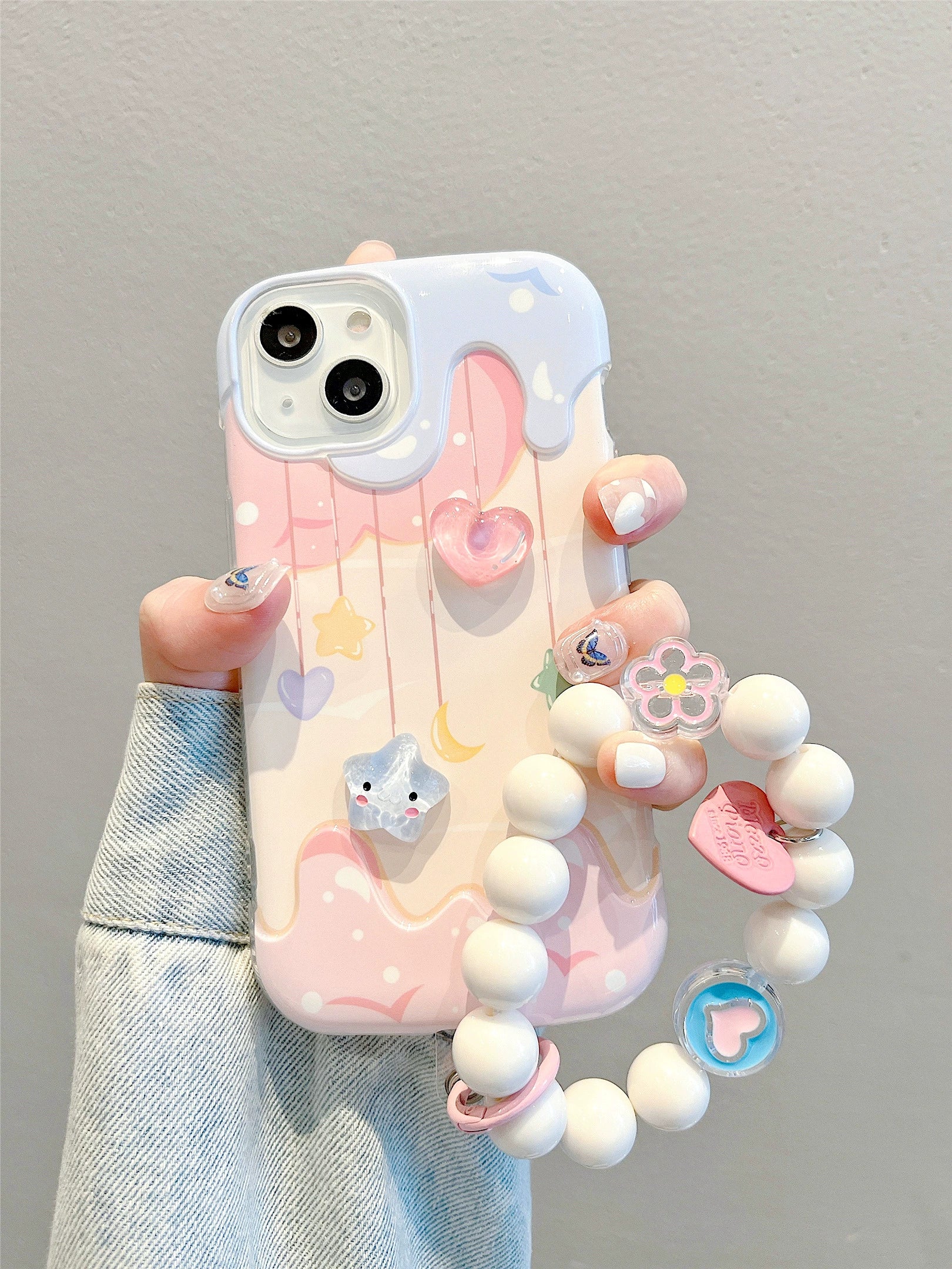 Casezly 3D Heart & Star Silicone Case for iPhone 15